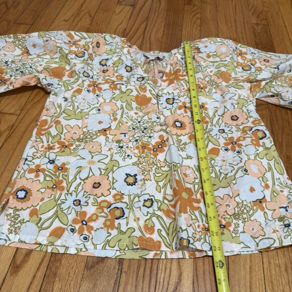Cleobella Tuckernuck Retro Floral Galenda Cotton Blouse Size Small - Picture 8 of 8